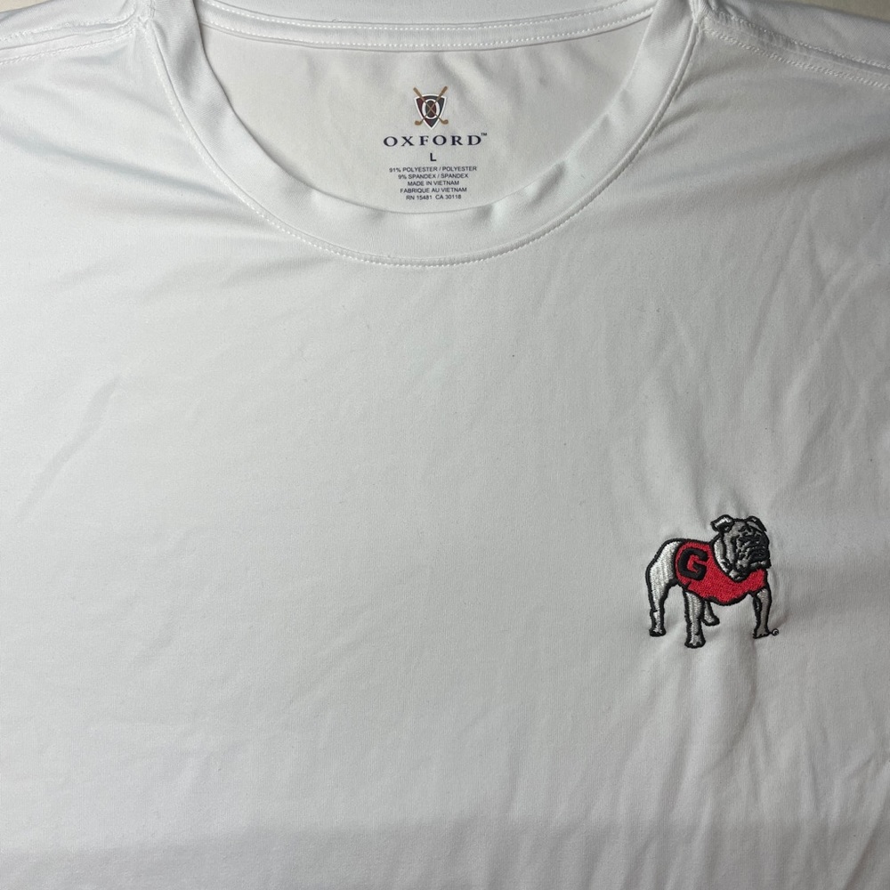 Mens large UGA white Oxford active shirt